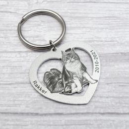 Keychain personnalisé PO Keychain Picture personnalisée Keychain Cat Keyring Birthday Gift KeepSake Memor