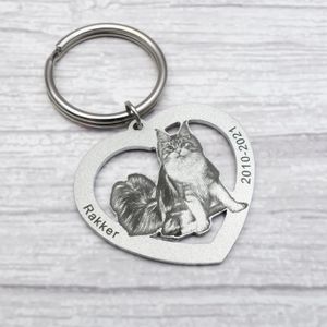 Corazón personalizado Po Keychain Custom Picture Keychain Cat Regalo de cumpleaños REPARSAKE REMACIÓN MEMORIA CERRAMIENTO CARECHA CERRAMIENTO 240416