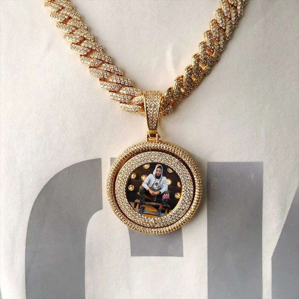 Bijoux glacé personnalisé bijoux Moisanite Diamond Photo Collier Pendant Collier Custom Real Sier 10k 14K Gold Hip Hop