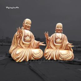 Gepersonaliseerde opblaasbare replica van Boeddha -steenstandbeeld 5m Hoogte Lucht opblaas Boeddha -model voor carnaval -podiumdecoratie