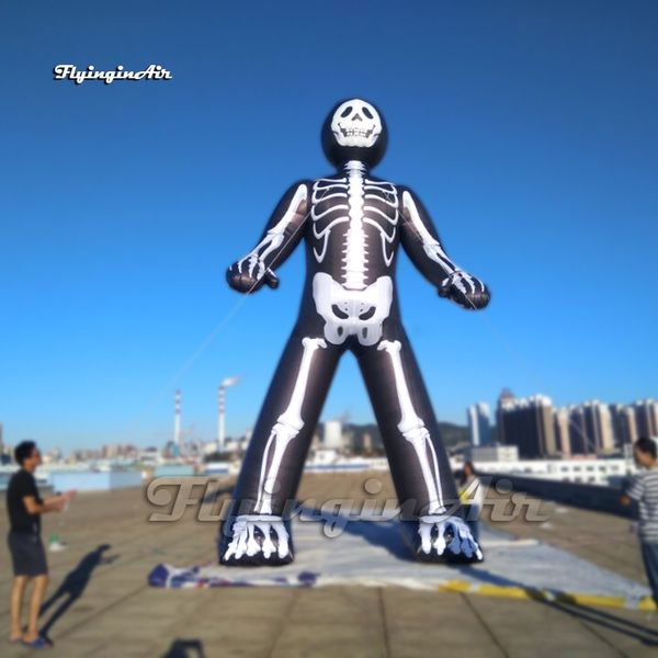 Décorations gonflables personnalisées d'Halloween de zombie de squelette modèle de figure de 6m Fantôme de crâne d'explosion d'air pour l'événement extérieur
