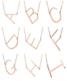 Collar colgante de letras iniciales personalizadas 26 Alphabet Gold Silver Rose Gold Chain for Men Fashion Jewelry Gift2273701