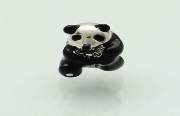 Bijoux personnalisé noir mignon panda animal européen perle métal charme bracelet dames avec grand trou de Chamia compatible4247707