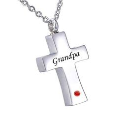 Bijoux personnalisés collier d'urne en croix pour cendres souvenir grand-père pendentif d'urne commémorative en acier inoxydable bijoux de crémation 4864771