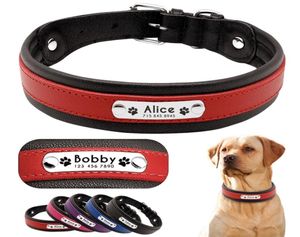 Collier de chien en cuir personnalisé personnalisé gravé pour animaux de compagnie gros chien bouledogue colliers rembourré pour chiens de taille moyenne Perro Pitbull 2204096198251