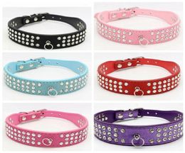 Longitud de longitud de gamuza de gamuza Rhinestones con joyas de perros Pet Diamonds chispas diamantes de cristal con cuello para perros para perros con tachuelas 2270956