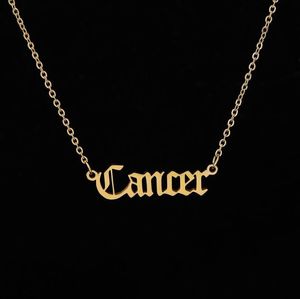 Collier personnalisé avec lettres du zodiaque 12, Constellation, en acier inoxydable, vieux colliers anglais, bijoux d'anniversaire, cadeaux, vente en gros
