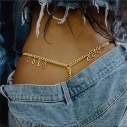 Gepersonaliseerde letters Body Chain Custom Sexy Taille Chain For Women Personal Thong Taille Chain Aangepaste naam Belly Chain Gifts 240402