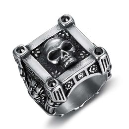 Gepersonaliseerde herenpunk schedel sieraden gotische rockring