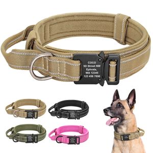 Collier de chien tactique militaire personnalisé collier de chien en nylon personnalisé collier de dressage réglable gravé gratuit pour chiens de taille moyenne 211006