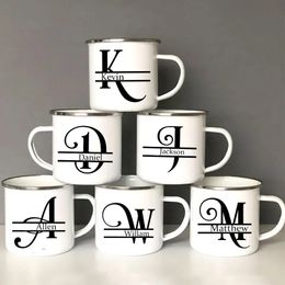 Gepersonaliseerde mok initiaal met naam Cup Custom Tea Coffee Mugs vrijgezellen feestteam Groomsman Cups Wedding Gifts For Man 240524