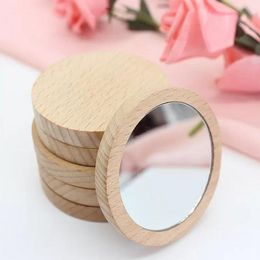 Gepersonaliseerde naam datum houten spiegel draagbare make -up spiegel aangepaste bruiloftsgunsten en geschenken bruiloft geschenken voor gasten bruiloft souvenirs