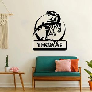 Nom personnalisé Jurassic T Rex Dinosaur Wall Sticker Vinyl Home Decor for Kids Room Boys Bedroom Nursery Decals Custom 240423