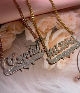 Gepersonaliseerde naam ketting aangepaste bling s gold roestvrij staal Cubaanse ketting choker voor vrouwen sieraden cadeau 2207228606352