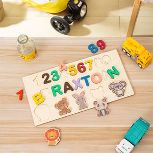 Nom personnalisé Puzzle Puzzle personnalisé Nordic Wooden Puzzle Toys for Toddlers Gifts for Babies Boy Girl