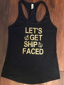 Gepersonaliseerde nautische let's Get Ship Faced Wedding Bride Bachelorette T Shirts Tanks Tops T-Shirts Gifts Bridal Party Favors