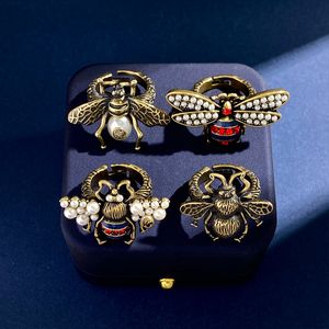 Bague abeille personnalisée, nouveau style rétro, pour couples, texture métallique en détresse, accessoires animaux, bijoux de créateur, cadeaux M001