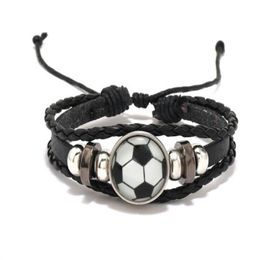 Bracelet en cuir de fans de football de nuit personnalisé Bracelet cadeau commémoratif Bracelet, bijoux populaire européen et américain AB76