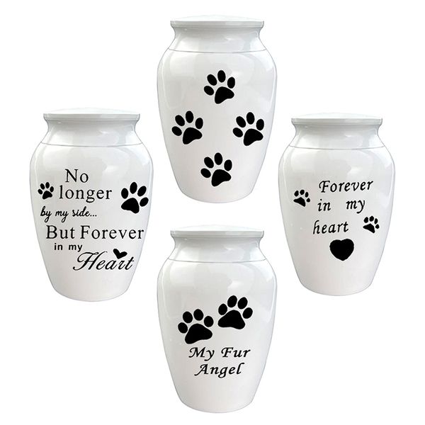 Urnes personnalisées avec pendentif imprimé patte pour cendres, en acier inoxydable, souvenir funéraire, cadeau, mini pots commémoratifs pour chiens et chats