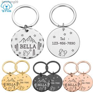 Gepersonaliseerde Pet Cat Dog ID Tag Collar Accessoires Gratis Custom Gegraveerde Ketting Chain Charm Supplies voor Dog Tag Naam Producten L230620