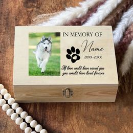 Urne de compagnie personnalisée Personnalisez Nom Dog Mémoire de bois Boîte en bois Souvenirs Gift Ashes Perte Urnes commémoratives pour chiens ou chat 231222