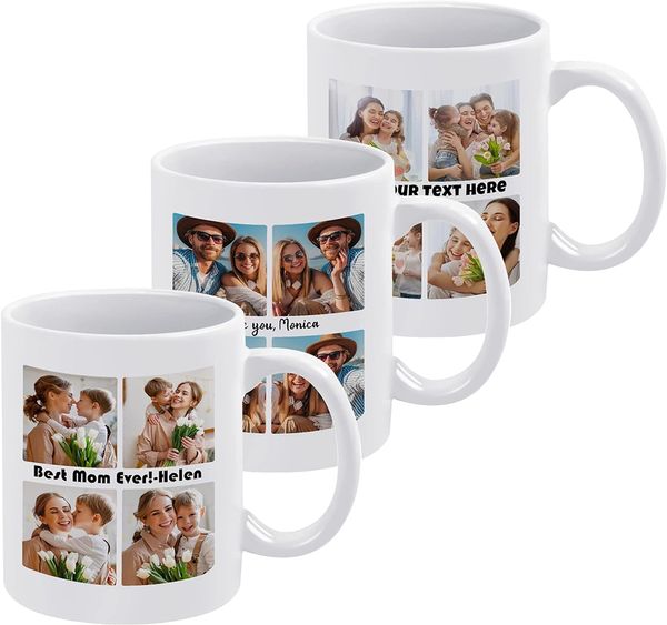 Tasse à café photo personnalisée avec texte, cadeau d'anniversaire pour la fête des mères pour maman, grand-mère, épouse, amis, tasse personnalisée avec image