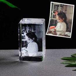 Gepersonaliseerde Po Frames Aangepaste Picture Crystal Laser Grave Glass Picture Frame PO-frame voor bruiloft PO 210611