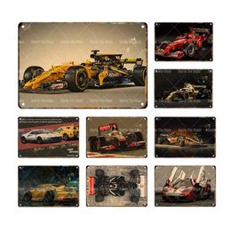 Gepersonaliseerde Racing Car Metal Poster Vintage Sports Cars Metal Signs Famous Cars Tin Sign Rero Wall Decor voor Garage Club Man Cave Cadeau voor autoliefhebbers w01