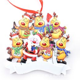 Gepersonaliseerd rendier 2022 Kerstboom ornament Leuke kerstman Decoratie Familie Kerstmis Decoreren Set Creatief geschenk Z11