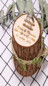 Gepersonaliseerde rustieke trouwring aan toonder vak aangepaste houten ring houder vak verlovingsring vak bruiloft decor huwelijksgeschenken 2104087176514