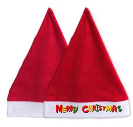 Santa claus personnalisé Chapeau rouge courte courte en peluche Vier