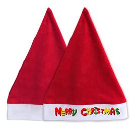 Santa Claus personnalisé Chapeau rouge Capeur en peluche Blank Sublimation Cadeaux de Noël Chapeaux Festival Party Decoration9314149