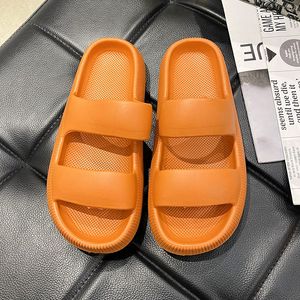 Sandales pantoufles personnalisées pour femmes avec semelles épaisses pour la mode d'été célébrité sur Internet à la mode étudiante mignonne pour vêtements d'extérieur noir blanc orange