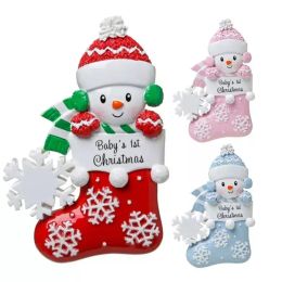 Chaussettes personnalisées décorations d'arbre de Noël bricolage bonhomme de neige pendentif ornements décors de chambre