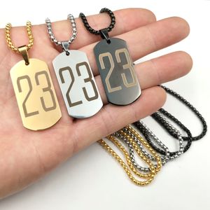 Gepersonaliseerde sportnummer ketting honkbal voetbal basketbal fan tiener - gelukkige numbedog tag charm geschenken 24 ''