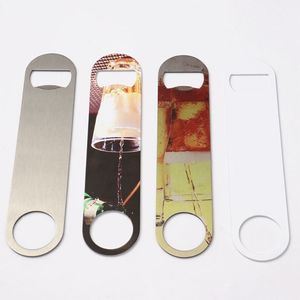 Gepersonaliseerde sublimatie blanco bierflesopener roestvrij staal charme op maat Zware bar pot openers spaties beide kanten afdrukbaar