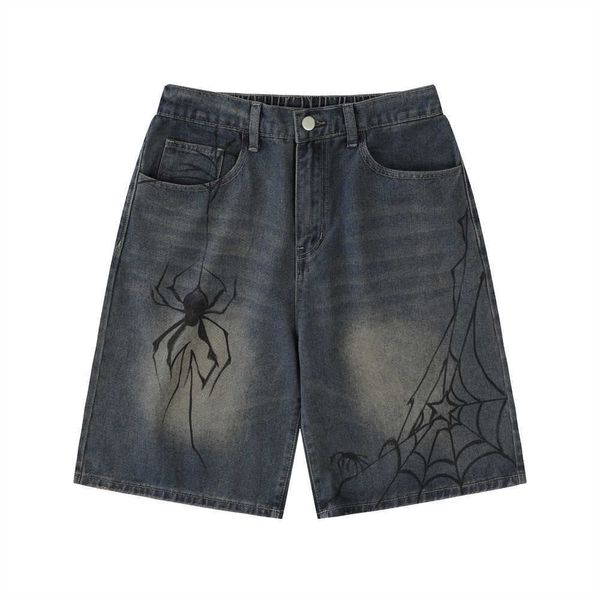 Spire de marque à mode personnalisée Shorts en jean imprimé pour hommes pantalons américains en deux parties lâches et décontractées