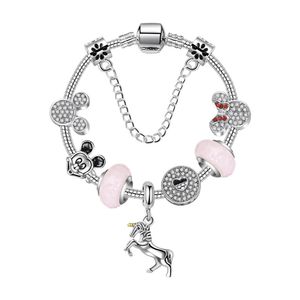 Bracelet pendentif licorne personnalisé bricolage animation mignonne bijoux en perles