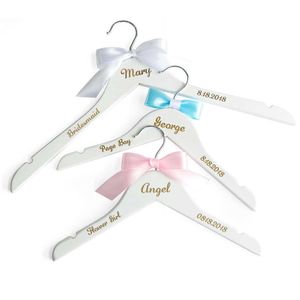 Gepersonaliseerde Trouwjurk Hangers Bruidsfeest Hangers Bloem Girl Page Boy Name Hanger Bruidsmeisje Gift 210702