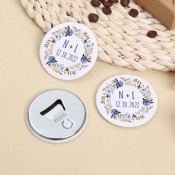 Mariage personnalisé Favor Magnitic Bottle Opender Wedding Invité Cadeau de souvenirs Souvenir Invitation Sauver The Date Fridge Magnet 20pcs