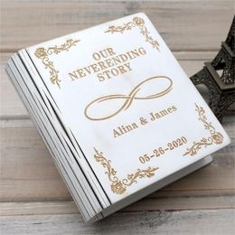 Gepersonaliseerde trouwringbox aangepaste ringhouder witte houten ringdoos sieraden drager rustiek valentijn bruiloft cadeau voor verloving t200808