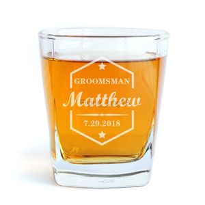 Gepersonaliseerde Whisky Bril Cadeau voor Groomsmen Custom Naam Whisky Glas voor Bruidegom Stalknecht Geschenken Idee Cadeau voor Beste Man HKD230809