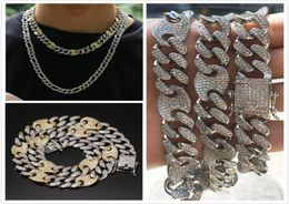 GOLE BLANGE Personnalisé 2 Color Diamond Mens Silver chaîne Iced Out Cuban Link Choker Long Collier Cumbic Zirconia Jewelry Gifts 9993871