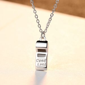 Gepersonaliseerde vrouwen Veel geluk Letter Whistle hanger ketting mode luxe merk S925 sterling zilveren ketting charme vrouwelijke kraag keten high-end sieraden cadeau