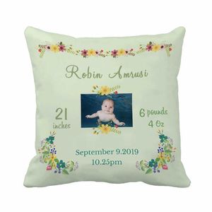Personnalisé Woodland Nursery Po Kid Baby Keepsake Throw Pillow Cover Soft Home Coussin décoratif Canapé par LVSURE Store Coussin/Décoratif