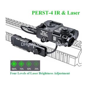 Prest-4 Ir Laser Peq Alcance visible verde con cable de Kv-5Pu Interruptor remoto Brillo cero Ajustable Airsoft Arma táctica Luz Caza Rif