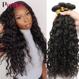 PERSTAR BRAZILIAS WATERGOVE BUNDLES HUNF HAAR WEVEN 1/3/4PCS CURLY BUNDLES HUIST HAAR BESPREKENS NATUURLIJK/JET BLACK KLEUR