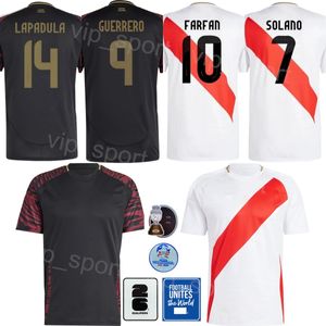 Pérou 24 25 Copa America 10 Pena Soccer Jersey Équipe nationale 8 QUISPE 23 GRIMALDO 16 CARTAGENA 17 ADVINCULA 14 LAPADULA 15 CASTILLO 9 Guerrero Football Shirt Kits Mens