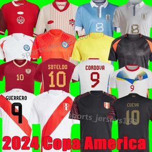 Pérou Canada Venezuela Jerseys de football Copa America Colombia Football Shirts 2024 25 Kits Uniform Uruguay Jersey Cuevas Sosa Chile Davies J.David Savarino Rondon