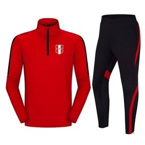 Pérou Football Club costume d'entraînement pour hommes veste en Polyester survêtements de jogging en plein air costume de Football décontracté et confortable 165S